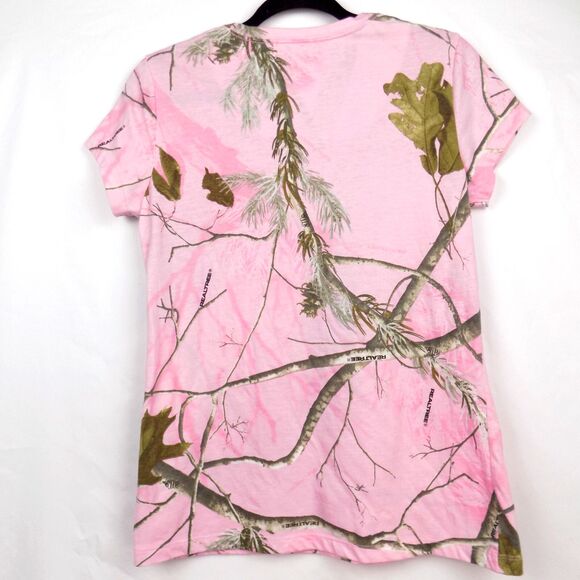 Realtree Pink Camo Top Medium Camouflage Print Hunting Woods (BUNDLE PRICE $6) - Picture 2 of 4